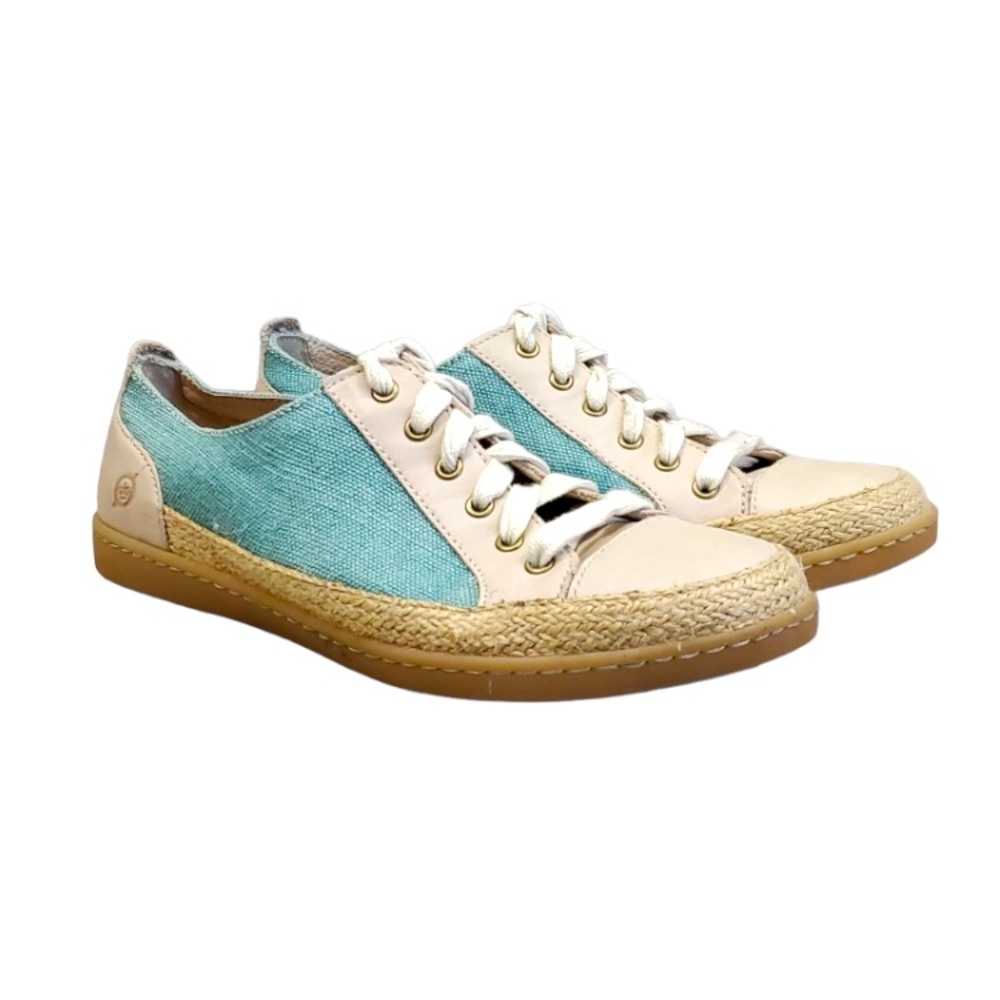 Born canvas & leather lace-up sneakers